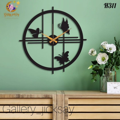 ساعت دیواری مدرن لیزری لاکچری طرح پروانه H311