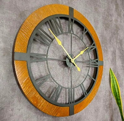 ساعت دیواری تلفیق چوب و فلزی لیزری H327
