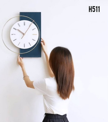 ساعت مدرن تلفیقی فلز و چوب لیزری H511