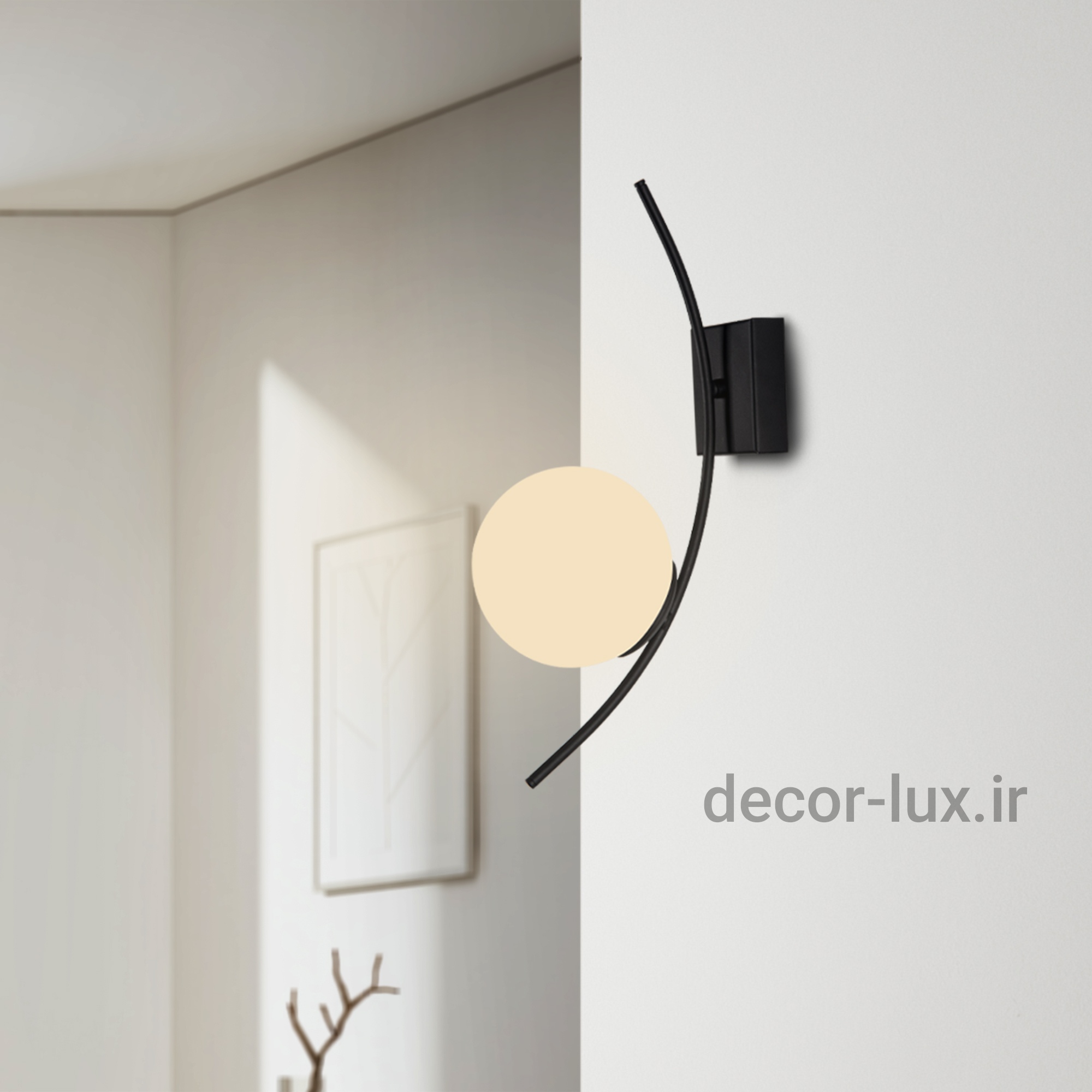 دیوارکوب مدرن تک شعله حبابی D133