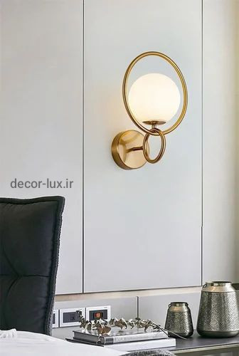 دیوارکوب مدرن تک شعله فلزی حبابی D185