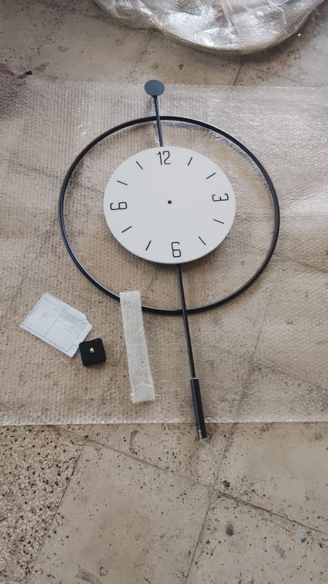 ساعت دیواری تلفیقی فلز و چوب لاکچری زیبا H649