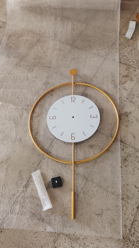 ساعت دیواری تلفیقی فلز و چوب لاکچری زیبا H649
