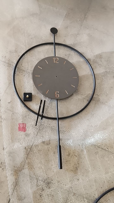 ساعت دیواری تلفیقی فلز و چوب لاکچری زیبا H649
