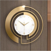 ساعت دیواری تلفیقی فلز و چوب لاکچری زیبا H653