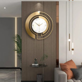 ساعت دیواری تلفیقی فلز و چوب لاکچری زیبا H653