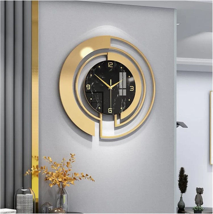 ساعت دیواری تلفیقی فلز و چوب لاکچری زیبا H653