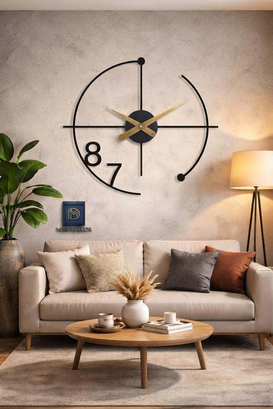 ساعت دیواری مدرن لیزری فلزی لاکچری مینیمال H654