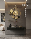 ساعت دیواری مدرن فلزی و چوبی لاکچری دو رنگ H276