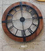 ساعت دیواری تلفیق چوب و فلزی لیزری H327